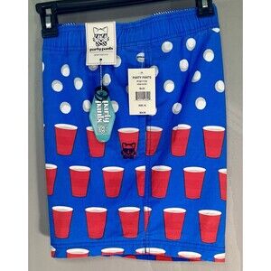 Men’s Party Pants Swim Beach‎ Trunks Blue Pong XL NWT